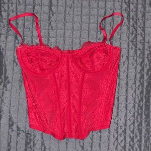 Victoria's Secret Red Lace Bodysuit